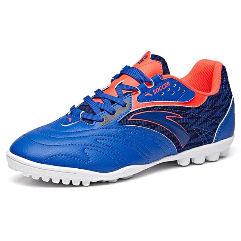 Anta Soccer Collection Cushioned Slip-Resistant Abrasion-Resistant Breathable Soccer Shoes Men's Vibrant Blue Sneakers
