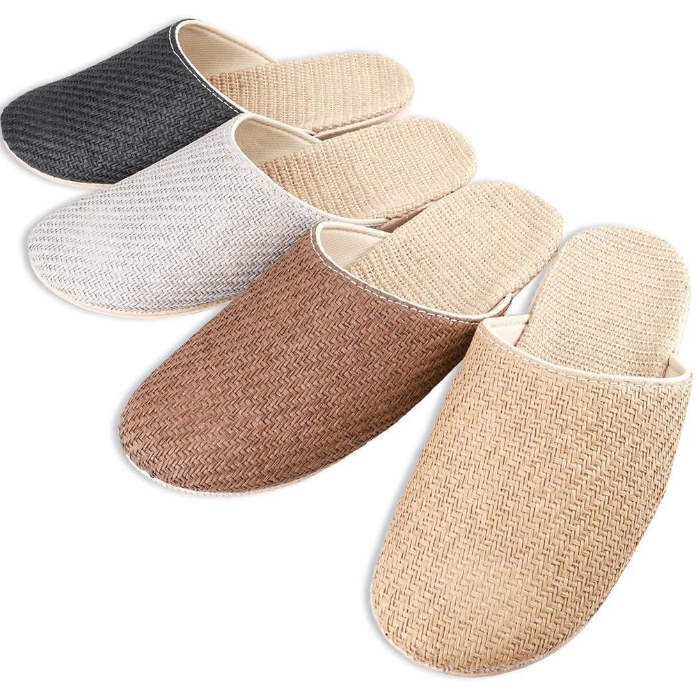 

Natural Malay grass material x Japanese style slippers for slipper room indoor set of 2 or 4 pairs [YAKIDA] guests, indoor, summer, washable, set,