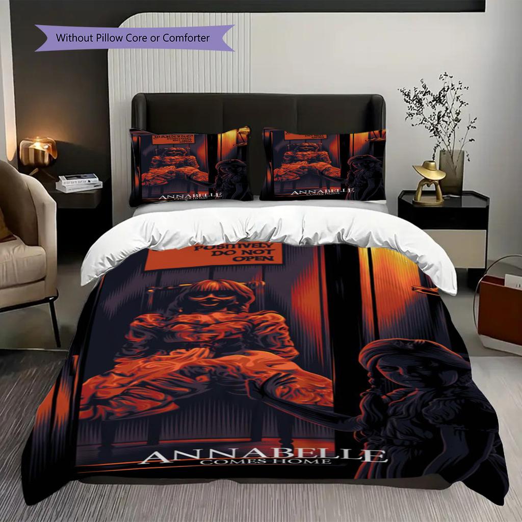 Dark Return Doll Three-piece Set (1 * Duvet Cover + 2 * Pillowcase, Without Core) 2D Flat Bedding Set Soft and Comfortable Duvet Cover and Pillowcase