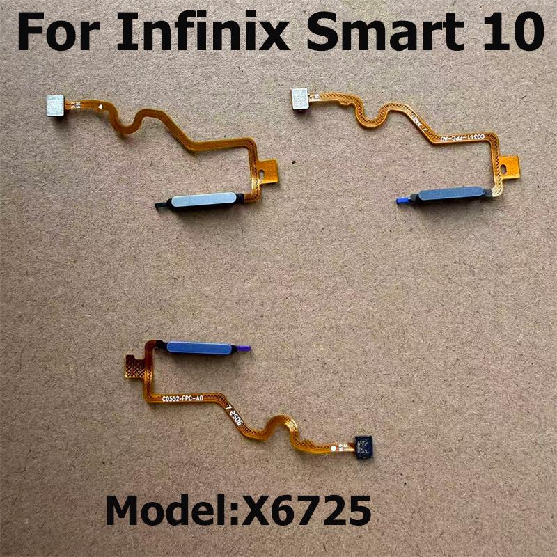 For Infinix Smart 10 ID Home Button Fingerprint Menu Return Key Recognition Scanner Sensor Flex Cable X6725