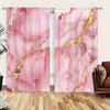 2pcs- Pink Marble-style Patterned Printed Curtains   Window Decorations   Home Decorations   Room Decorations