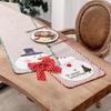 Christmas Burlap Snowman Table Runner with Heat Insulation - Festive Dining Table Placemat and Decoration