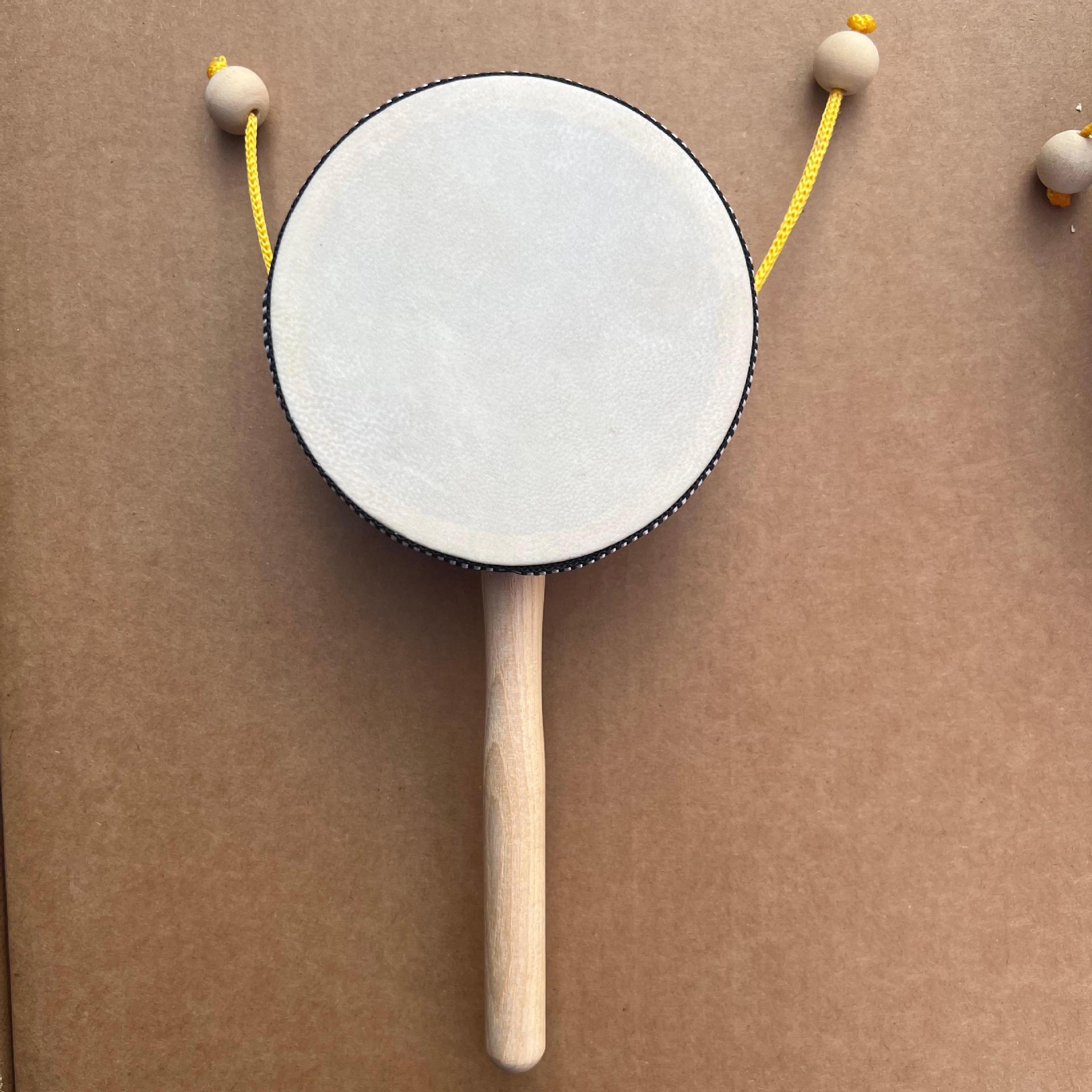 Sheepskin Bandage Drum for Children s Early Education - Orff Percussion Instrument Handheld Rattle Drum.