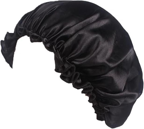 

Dot Knot Silk Hair Shower Adjustable for Men and Women Nightcap, Cap, Cap, Size, Black, Hea10, чорний