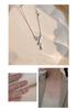 Moonlight Glazed Butterfly Necklace in S925 Sterling Silver - Sweet Heart Tassel Clavicle Chain