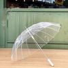 Stilvoller durchsichtiger Regenschirm mit geradem Griff