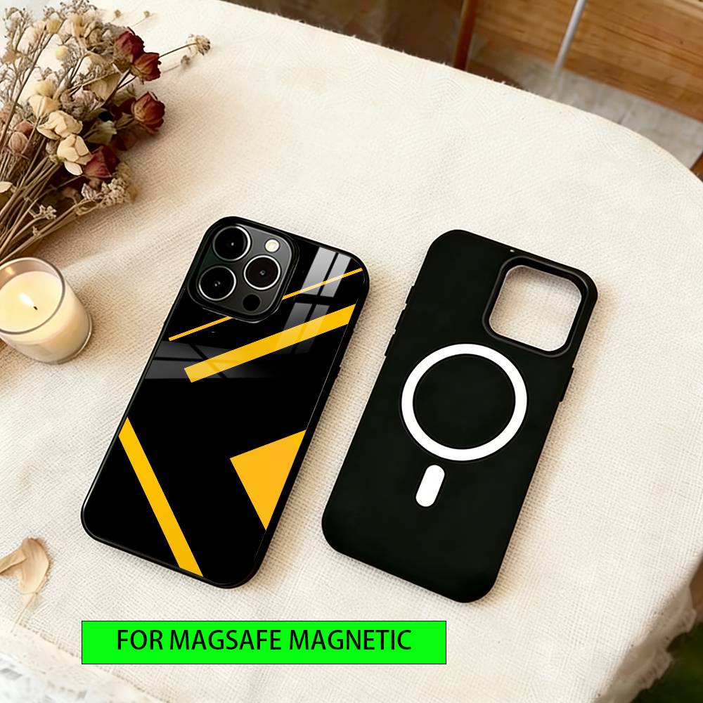 Linear form Phone Case For iPhone17,16,15,14,13,12,11 Plus,Pro Magnetic For Magsafe Wireless Charging