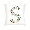 Plant Flowers Alphabet Printed Cushion Cover Spring Home Seat Decorative Pillowcase  Square Polyester Letters Pillow Cover