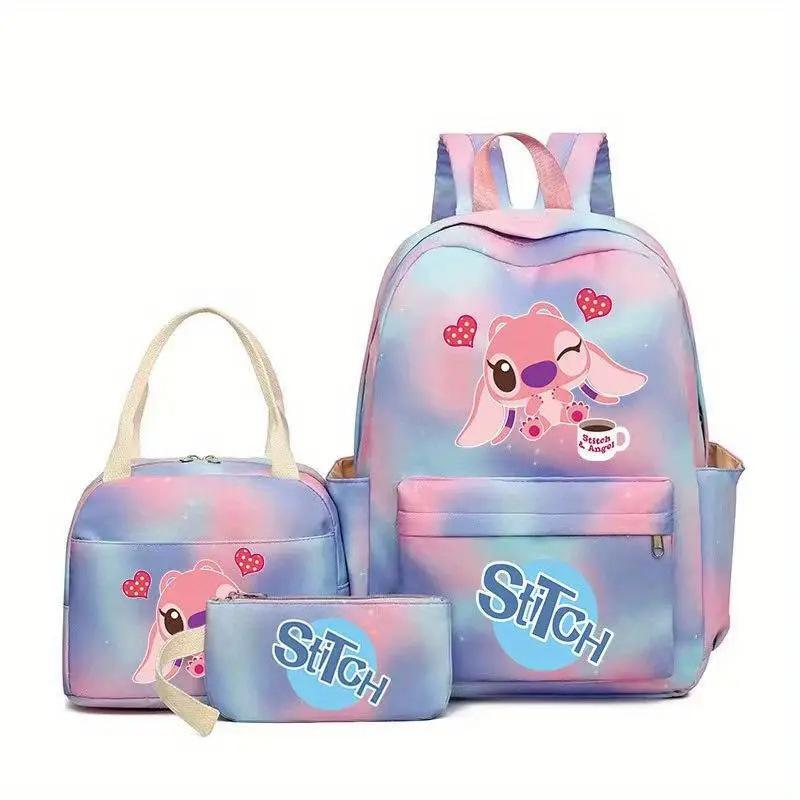 Backpack Student Schoolbag Lunch Bag Pencil Bag Three-Piece Set Ship according to the picture