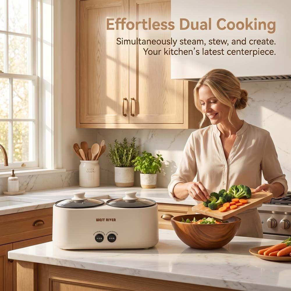 Multi-Functional Double-bile Rice Cooker Automatic Insulation Non-stick Hot Pot Home Kitchen