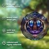 10 Inch Tiger Wind Spinner Outdoor Garden Decor with 360 Degree Rotating Hook Vibrant Blue Purple Design for Patio Lawn Yard Gift