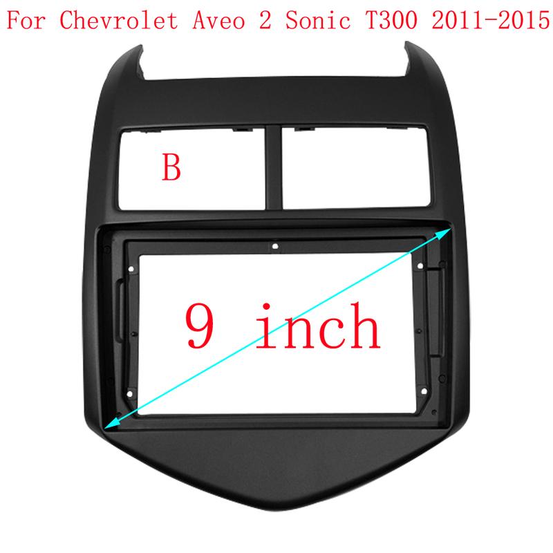 9 INCH Car Frame Fascia For Chevrolet Aveo 2 Sonic T300 2011-2015 Adapter Canbus Box Decoder Cable Radio Head Unit Panel Kit