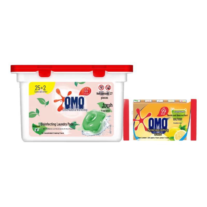 OMO Natural Workshop White Tea Laundry Pods & Fresh Lemon Laundry Soap Kit