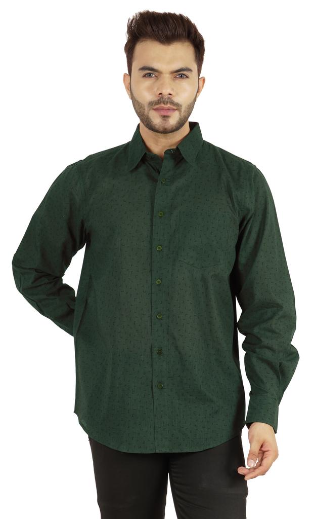 Bestman Printed Shirt For Mens Full Sleeves With Cuff Slub Cotton Shirt Office