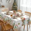 Christmas Gingerbread Man Pine Needle Waterproof Tablecloth Table Decor Winter Kitchen Dining Tablecloth Christmas Decorations