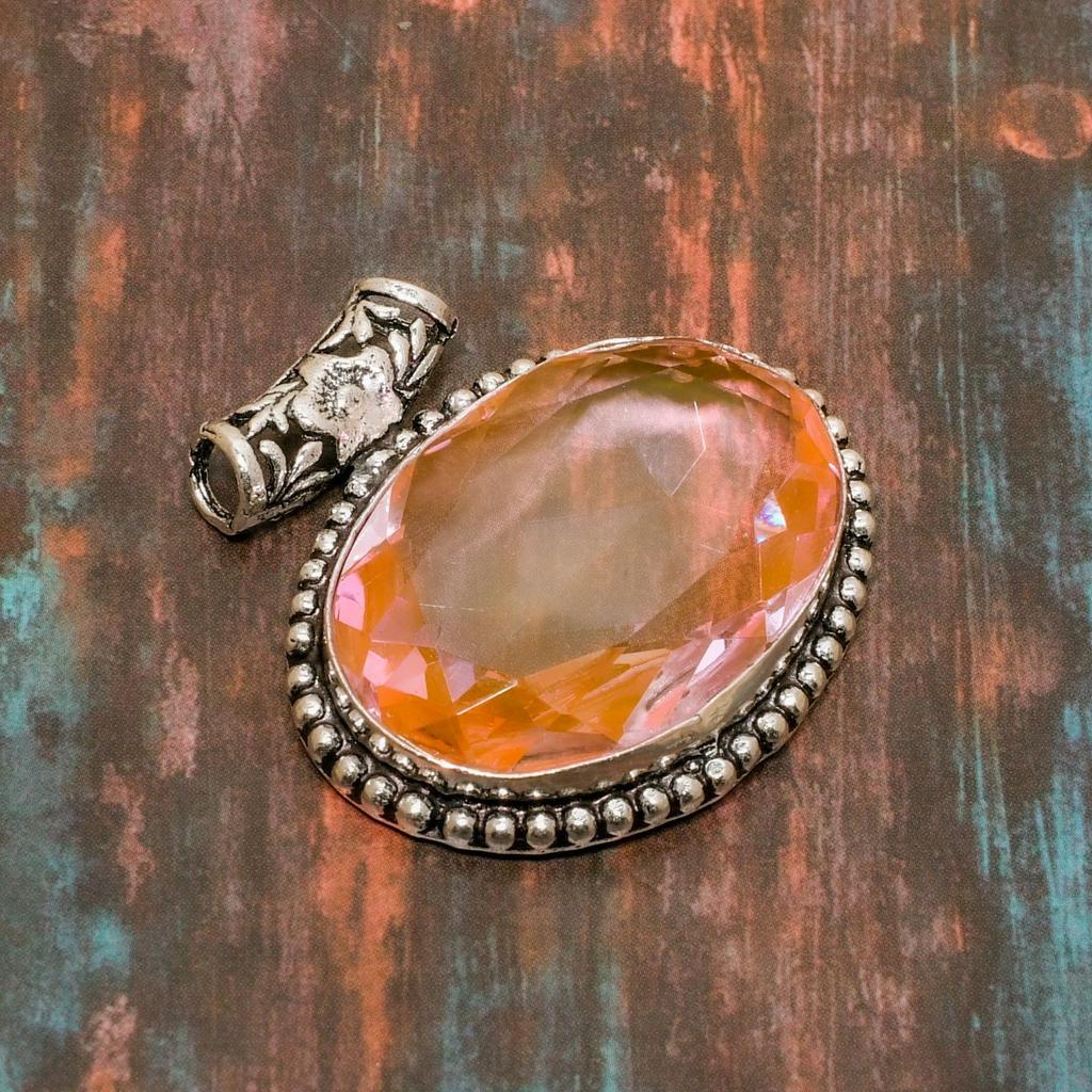 Pink Kunzite Gemstone Handmade 925 Sterling Silver Jewelry Pendant For Women