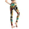 Fashion Geometric Pattern Printed High Waist Elasticity Pants Soft Trousers For Women Workout Tights Fitness Yoga Pants