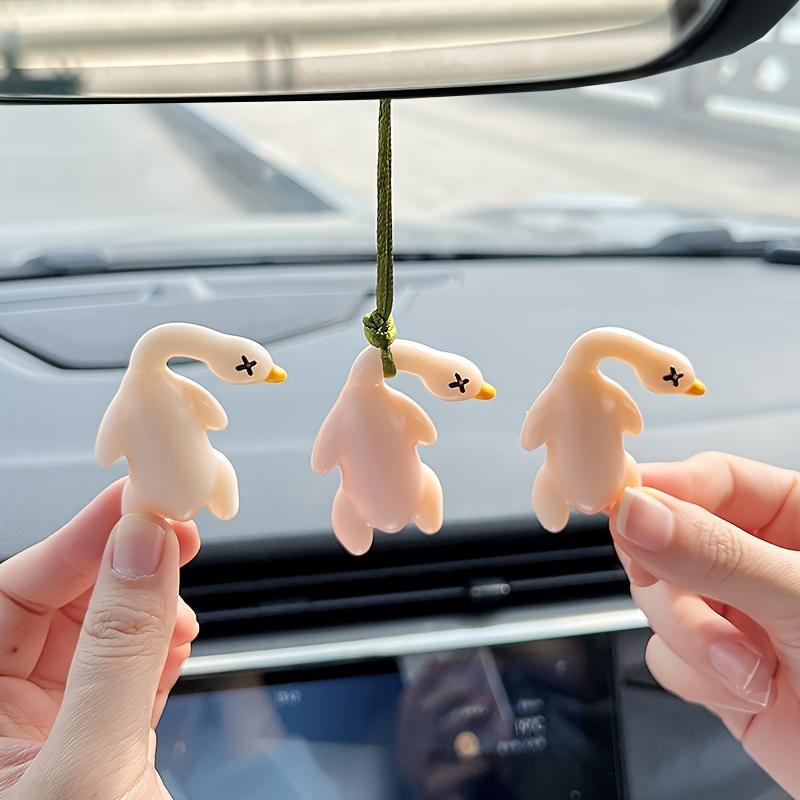 Color-Changing Duck 3D Roasted Chicken Car Keychain UV Sensor, Relaxing Decorative, Creative Birthday Present, Rope Self-Binding