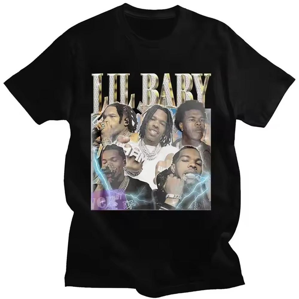 Hip Hop Rapper Lil Baby Graphic Print Unisex Clothing Tee Shirt Homme New Short Sleeve Round Neck Printing Pullover TShirt 50384