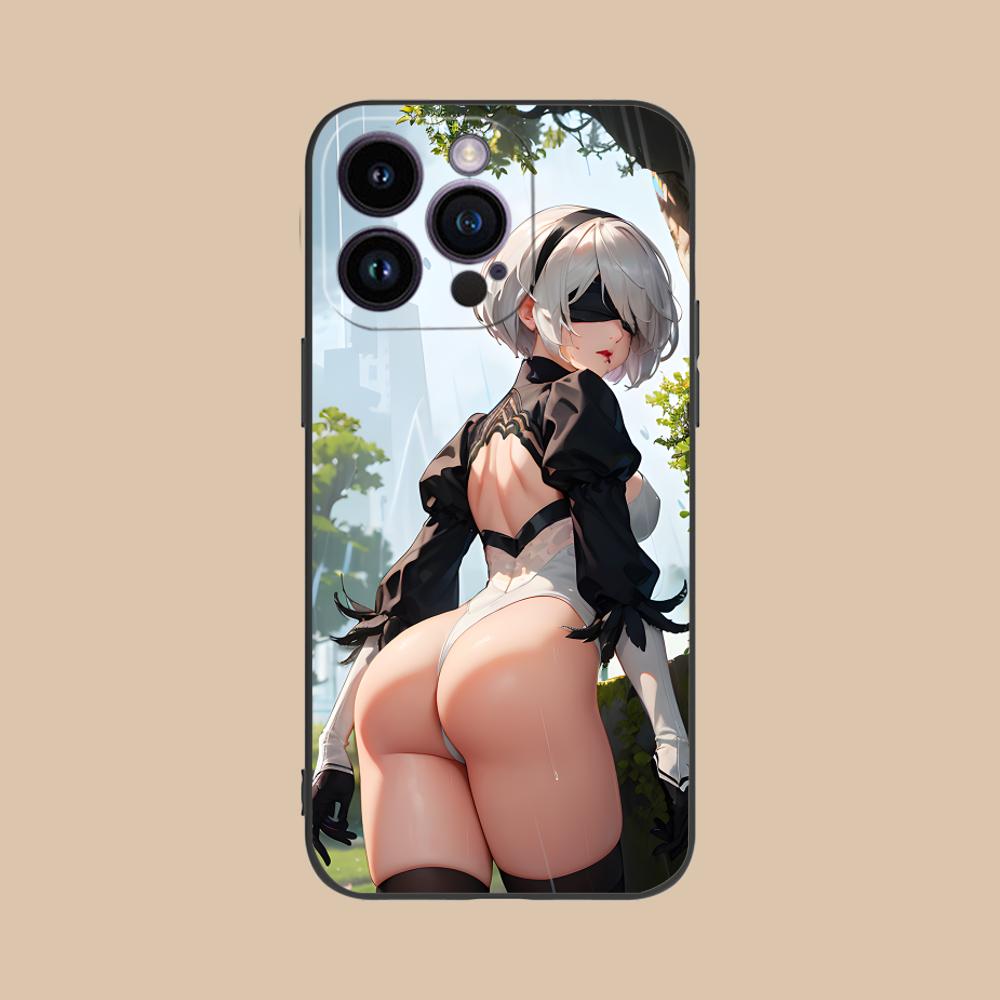 Nier 2B Automata Phone Case for iPhone 16 15 14 13 12 11 X XR XS 8 7 Pro Max Plus Mini Colour Printing Cover Cellphones Luxury