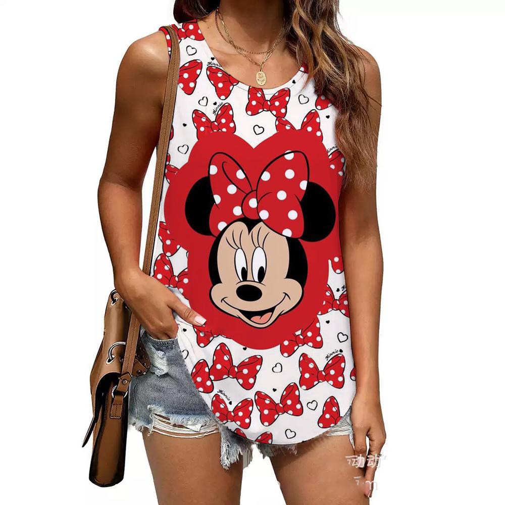 Fashion Printed Top Casual Loose Sleeveless T-Shirts Women’s