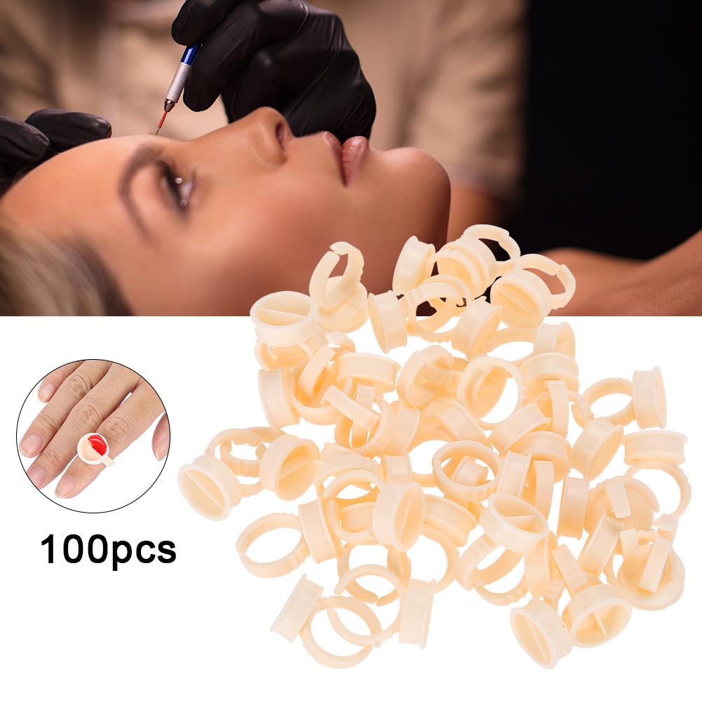 100Pcs Eyebrow Tattoo   Cup Microblading Pigment Glue Holder L