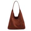 Retro Soft-faced Suede Bread Bag Women's 2025 New Spring Popular Large-capacity Shoulder Bag Fashion Bucket Bag