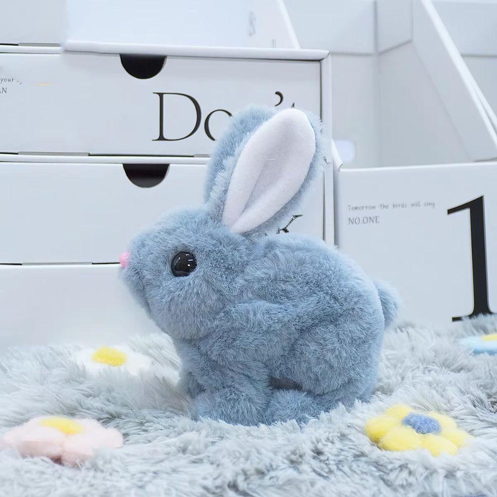 Simulated Electric Rabbit Plush Toy Long Ears Little Tie-Dyed Rabbit Doll  Holiday Gifts