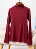 Long Sleeve Female Cold Basic Warm Shirt Bottom Shirt Large Size Heating Clothes In The Fall In The High Neck Inner Wear Padded Threaded T-shirt Tops