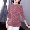 Tricou Termic cu Mânecă Lungă și Buline pentru Femei Mărime Mare Casual Strat de Bază