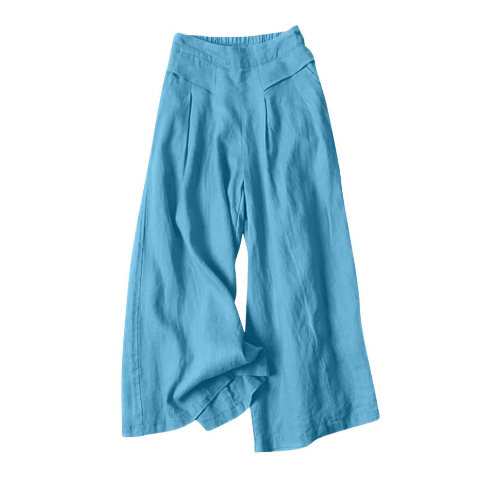 Fashion Women High-waisted Loose Summer Thin Slim Large Size Casual Straight Pants
