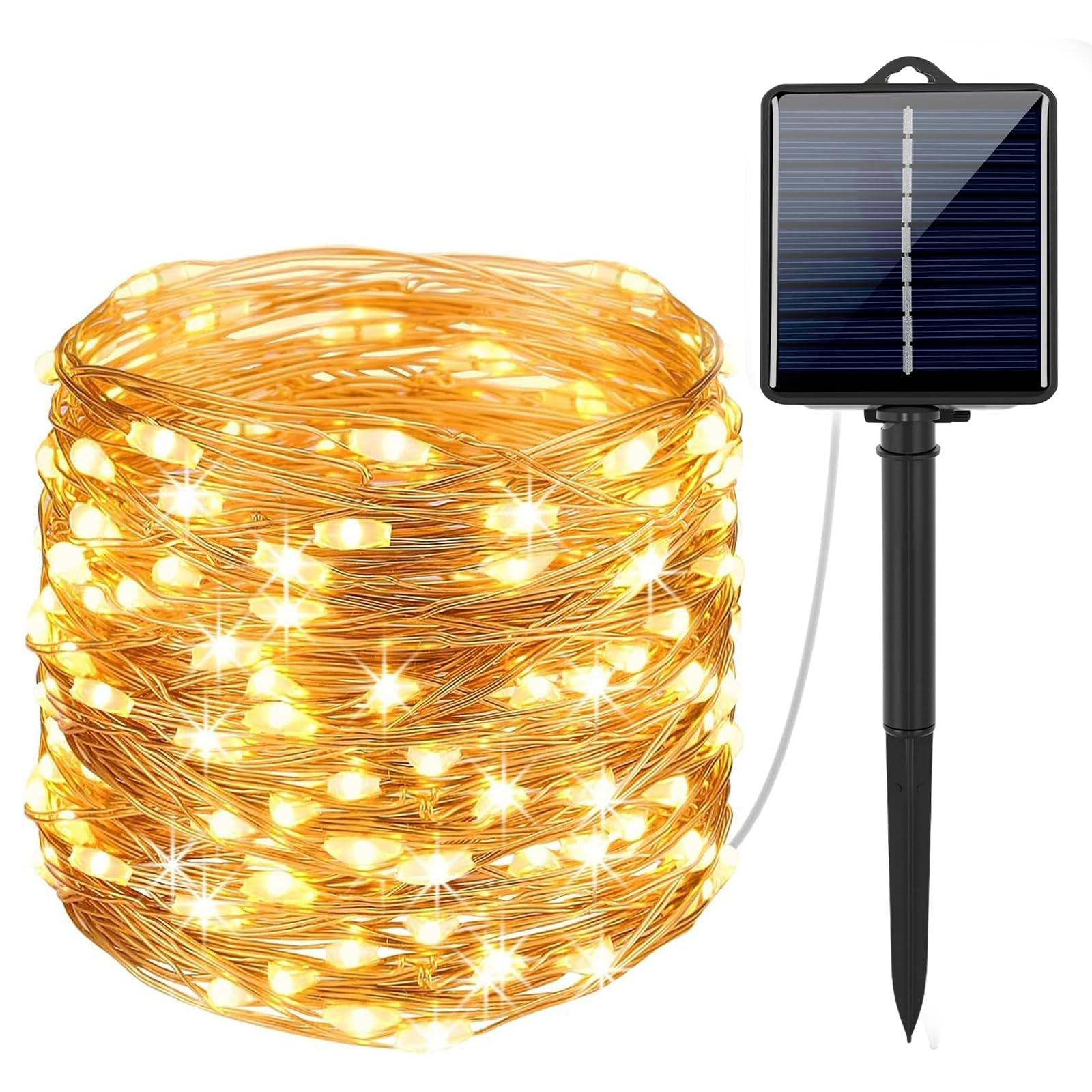 

for Solar LED String 200 LED IP65 8 Lighting Automatic Nighttime Over 20 Hours of Charging Fairy Outdoor Garland New School Decorative Lights [New