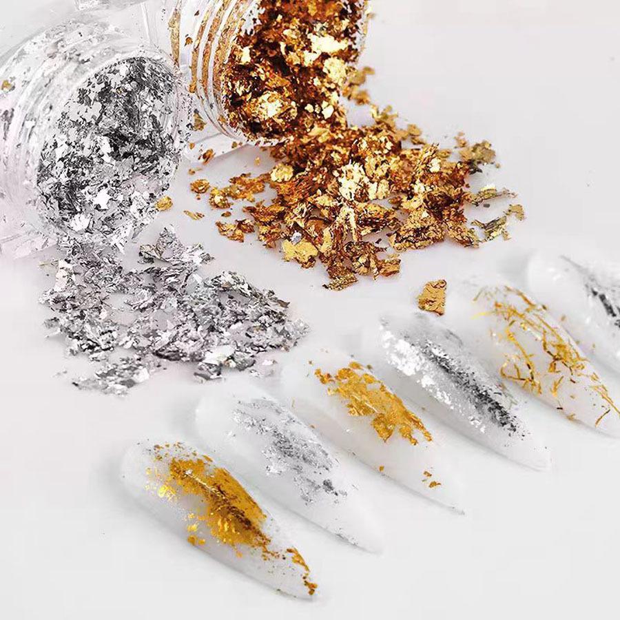 

Gold & Silver Foil Nail Art Sequins - DIY Gel Polish Decor Sheets