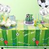 2PCS Waterproof Football Theme Disposable Tablecloth Green Football Sport Table Linen  Boy
