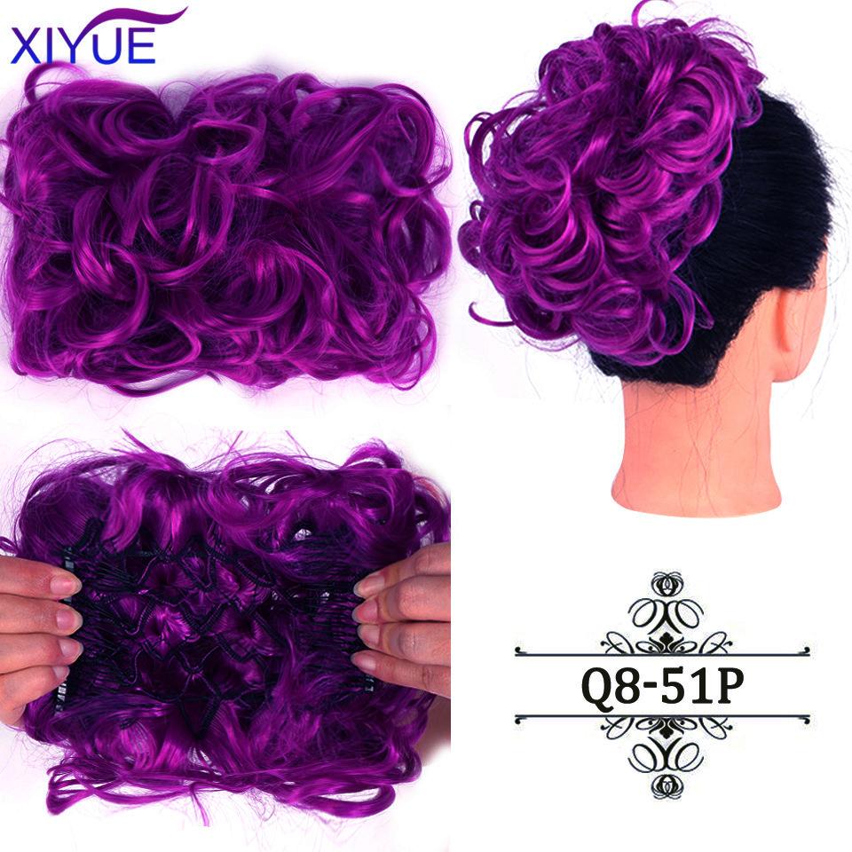 LARGE Comb Clip In Curly Hair Extension Synthetic Hair Pieces Chignon Women Updo Cover Hairpiece Extension Hair Bun