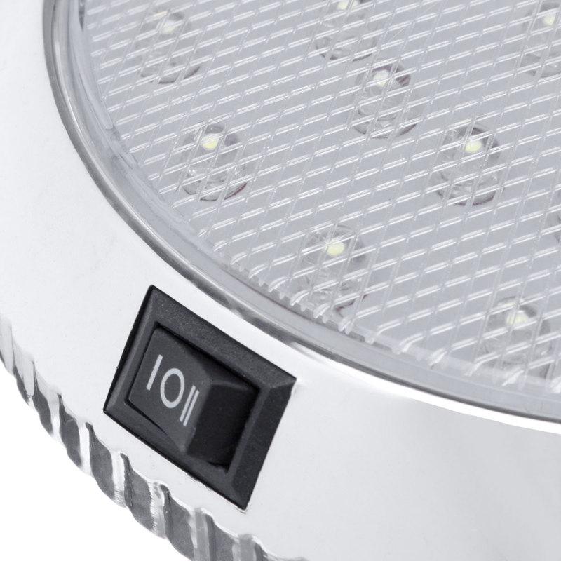 12V 46 LED Car Round Ceiling Dome Roof Light Interior Light Lamp On/Off Switch For Camper Van Caravan Motorhome Boat RV 1PCS