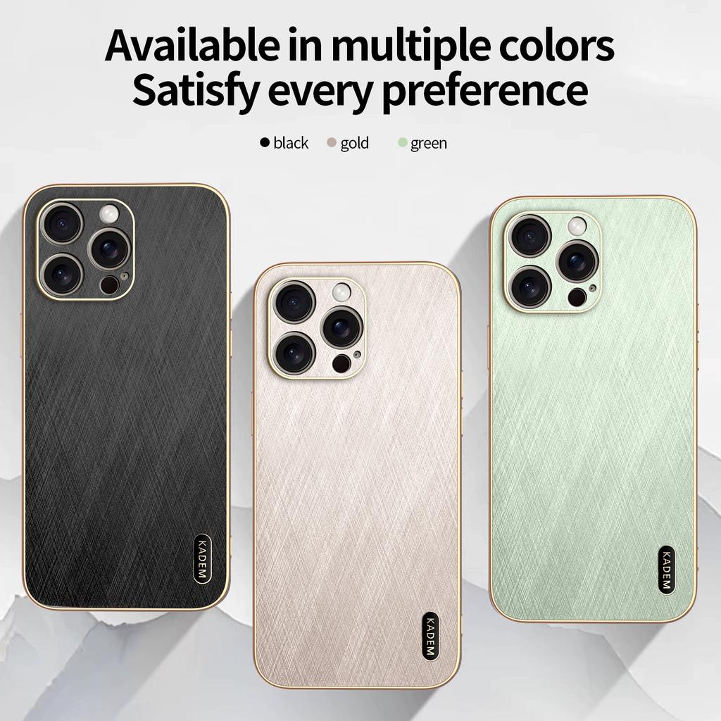 Luxury Bamboo Leather Phone Case For iPhone 16 15 14 13 12 11 Pro Max Xs Plus Ultra-thin Electroplate Silicone Shockproof Cover