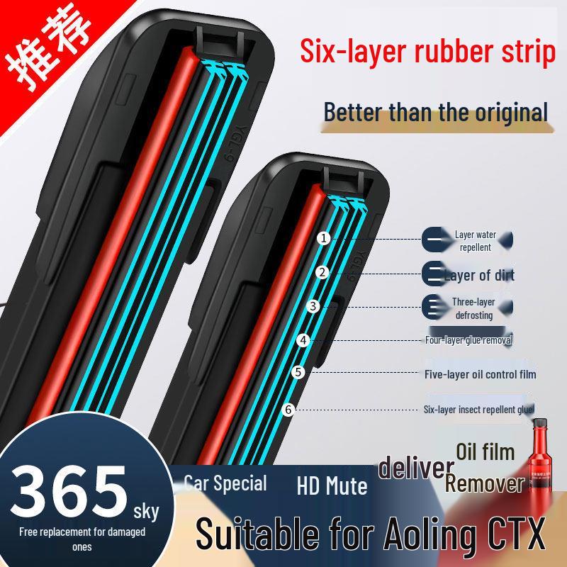 Rahmenloser Leiser Scheibenwischer für Foton Aoling CTX Leichte LKW, Sechs-Schichten-Gummistreifen