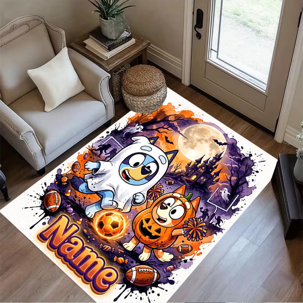 Bluey Adventures Customize Text Area Rug Perfect for Study room Foyer Dormitory Kitchen Antislip Carpet Office home decor Perfect Gift for Women/Men