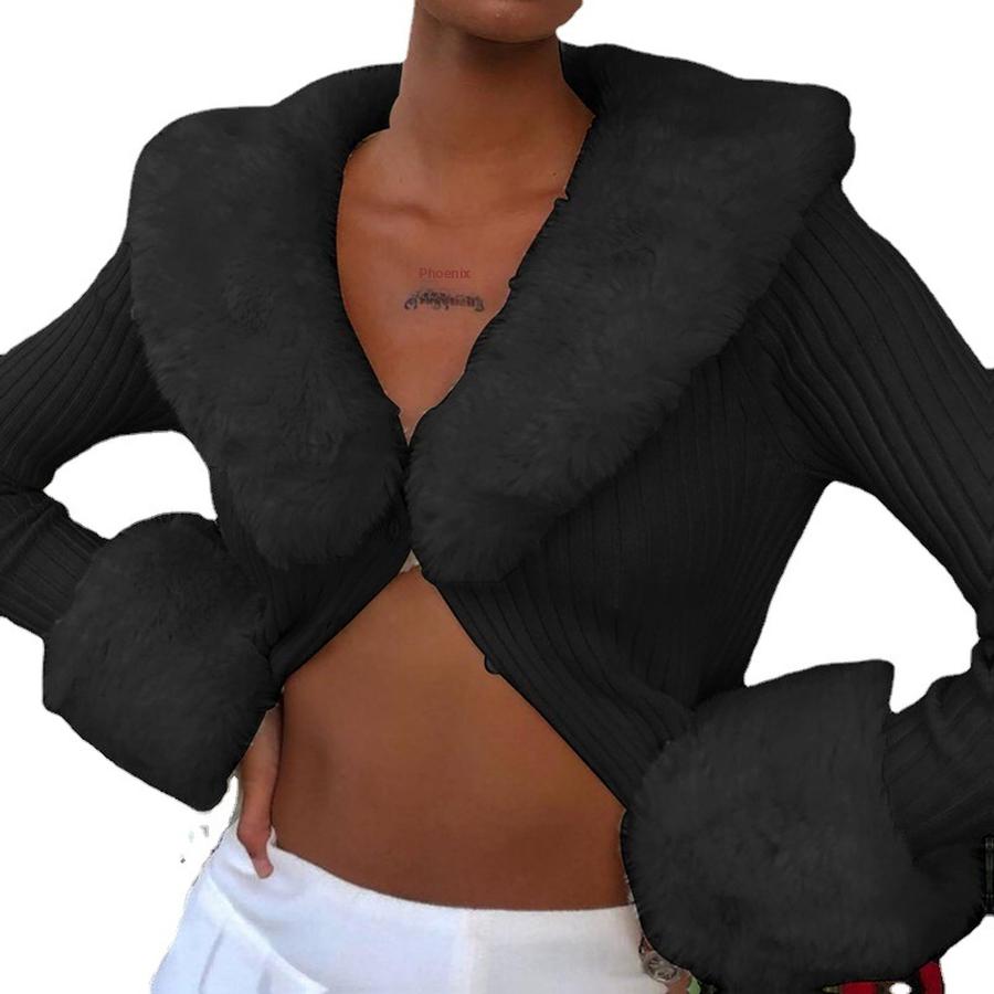 Fall Sexy Women's Top, Chunky Knit Open-Front Cardigan with Tie-Up Detail
