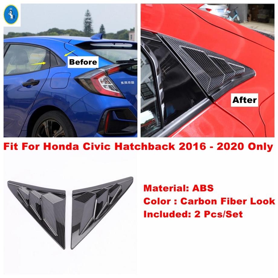 Car Rear Tail Window Louver Shutter Side Vent Decor Panel Cover Trim ABS Accessories For Honda Civic Hatchback Sedan 2016 - Model B