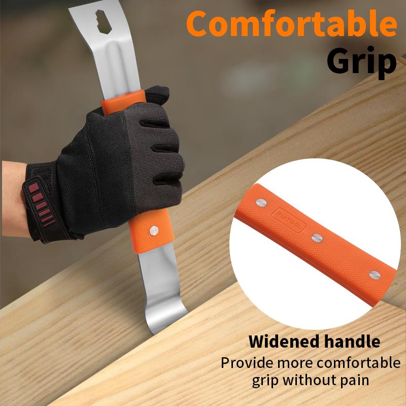 Pry Bar Stainless Steel Nut Crowbar with M4-M6 Hexagon Socket and Wrench Angle Head Nail Puller for Prying Lifting Pulling