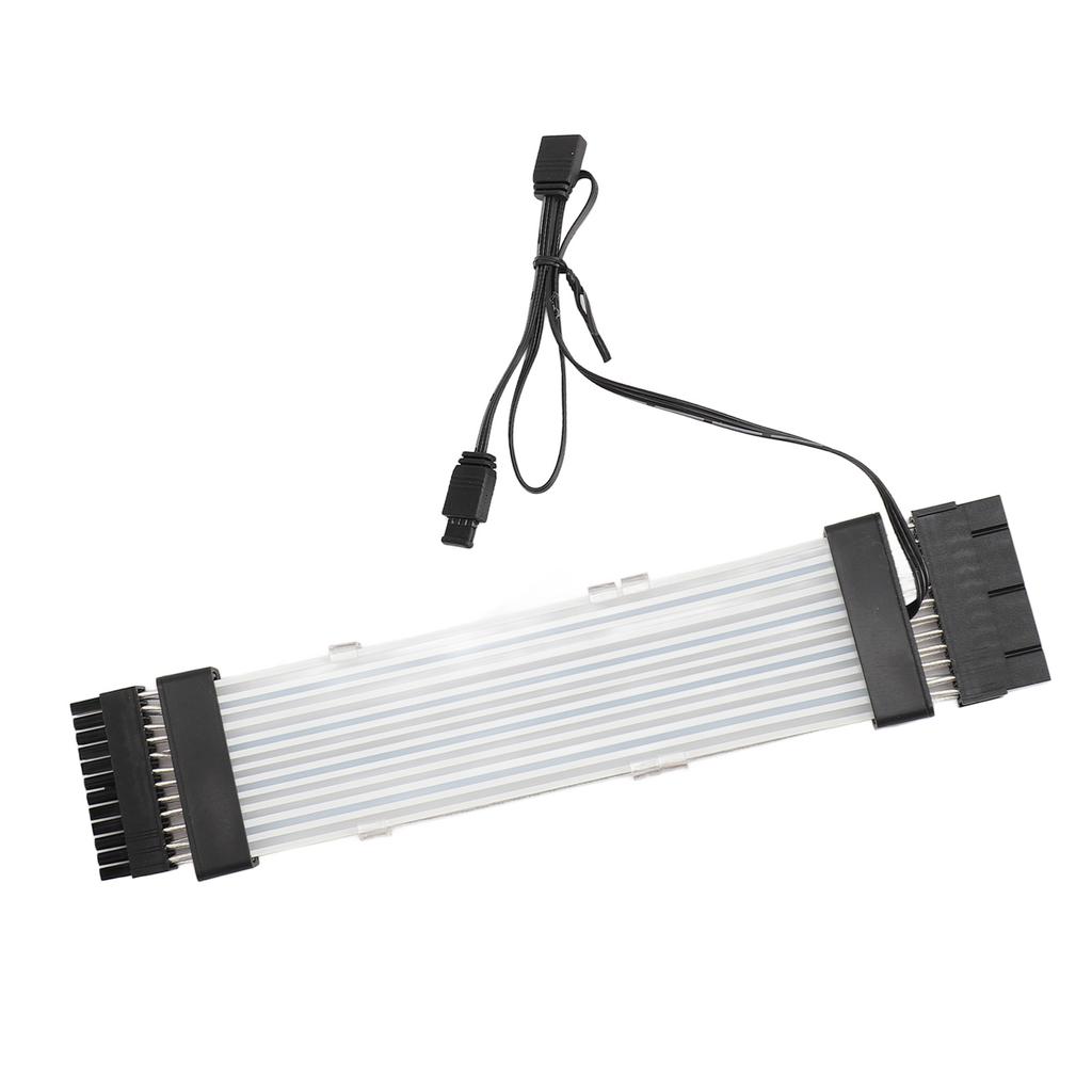 24 Pin ATX RGB Power Extension Cable Support 5V 3 Pin Synchronized 18AWG ARGB PSU Cable for E ATX Motherboard Connector