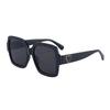 Sweet And Cool Hot Girl Black Square Sunglasses Women'S High-End Sense Round Face Thin Glasses Large Frame Sunglasses Tide