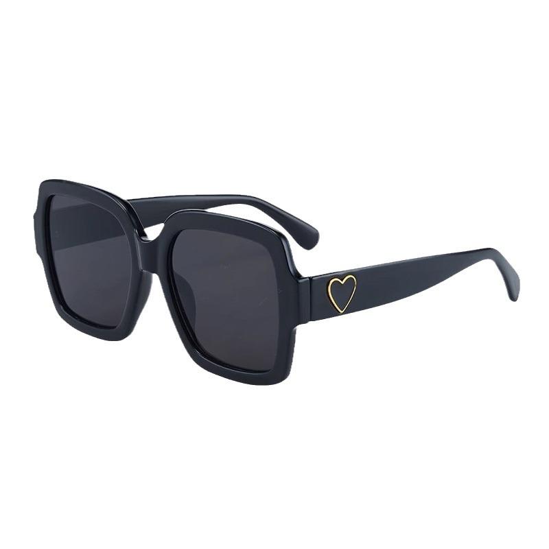 Sweet And Cool Hot Girl Black Square Sunglasses Women'S High-End Sense Round Face Thin Glasses Large Frame Sunglasses Tide
