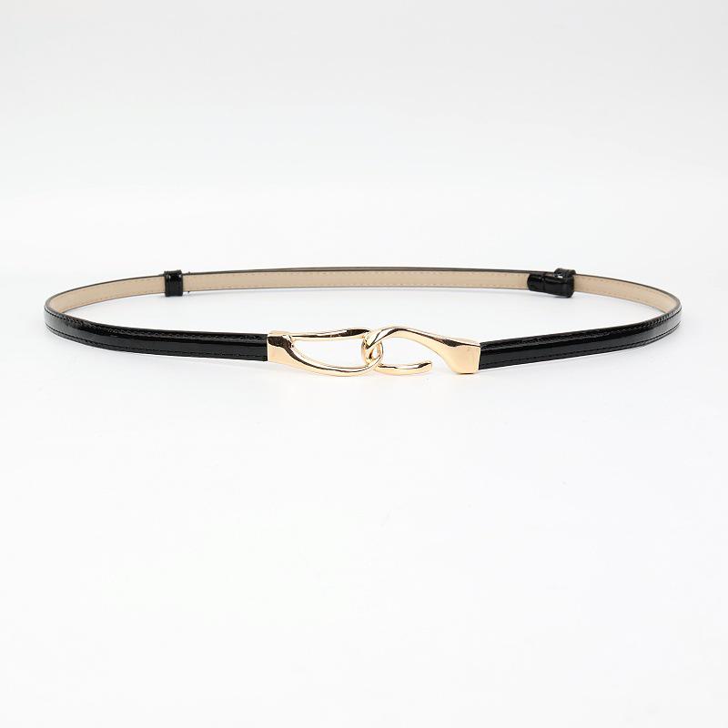 Korean Style Patent Leather Women's Accessory: Fashionable Thin Hook Waist Belt for Skirts