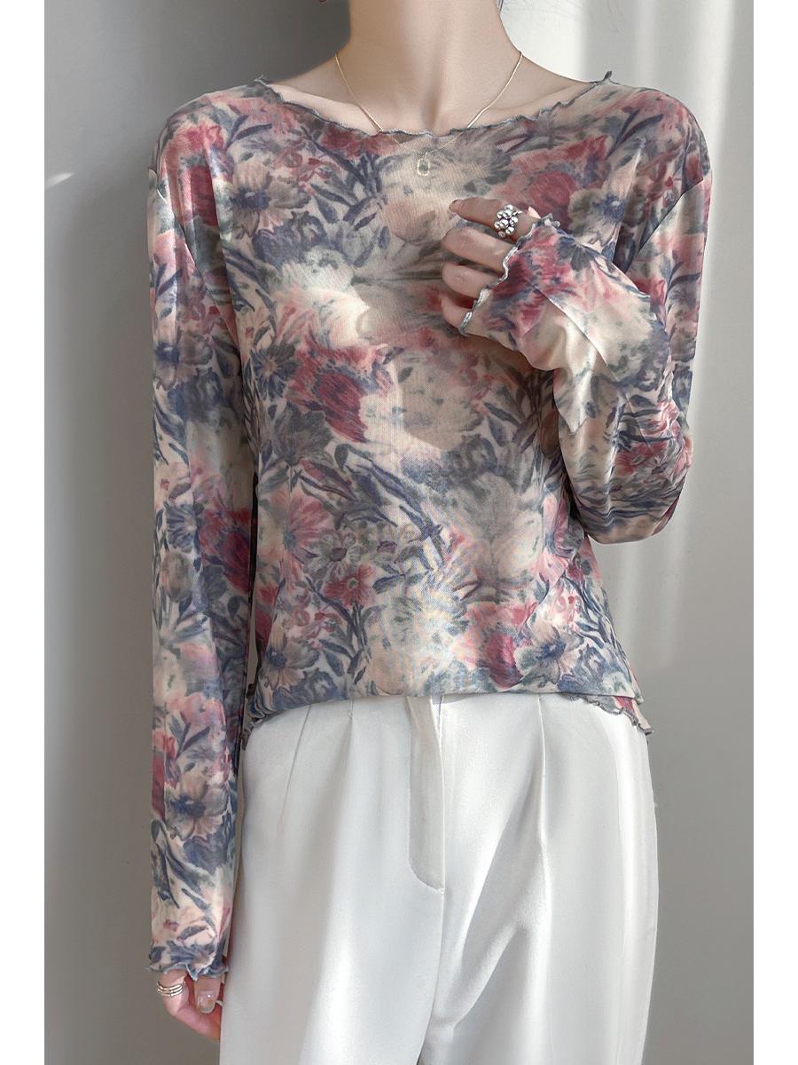 

Женская футболка с круглым вырезом, свободного кроя, с длинным рукавом, с принтом бабочек - Модная и стильная одежда для дома XXL 145-160 jin