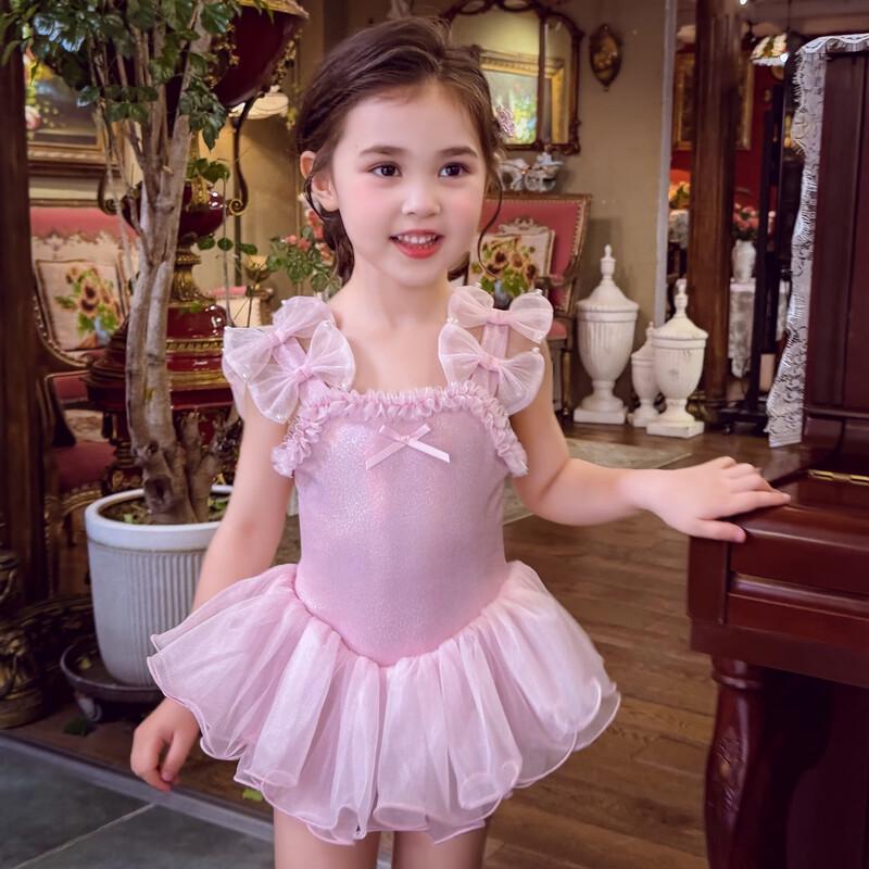 MIMIHELLO Girls 2026 Summer Princess Bow Mesh One-Piece Swimsuit 120