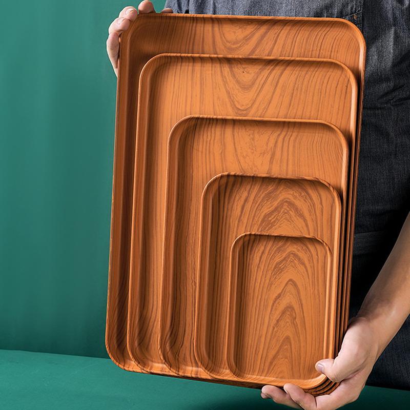 Plastic Tableware Fruit Household Buffet Plate Decorative Candy Trays Rectangular Dessert Dinner Plate For Home Supplies