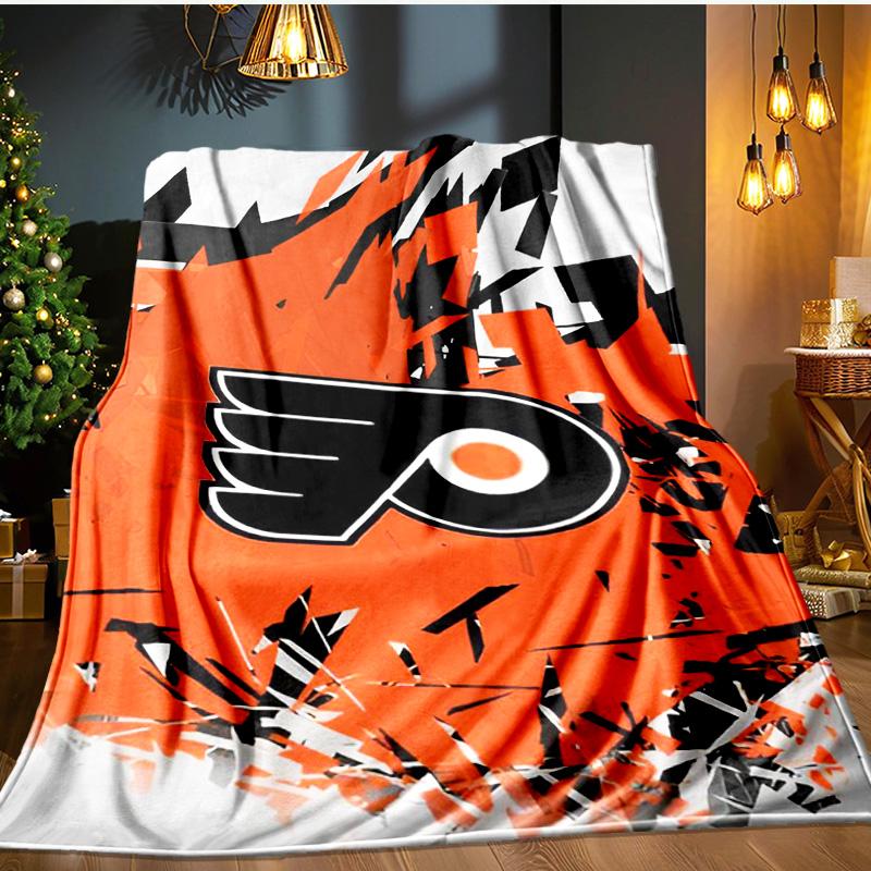 Flyers Hockey Logo Art Blanket Flannel Throw for Sofa, Indoor, Camping, Living Room, Office, Chair, And Bed Soft Birthday Gift